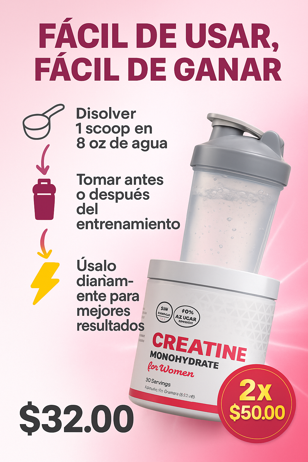 Creatina para mujeres...¡ordena hoy y transforma tu cuerpo!